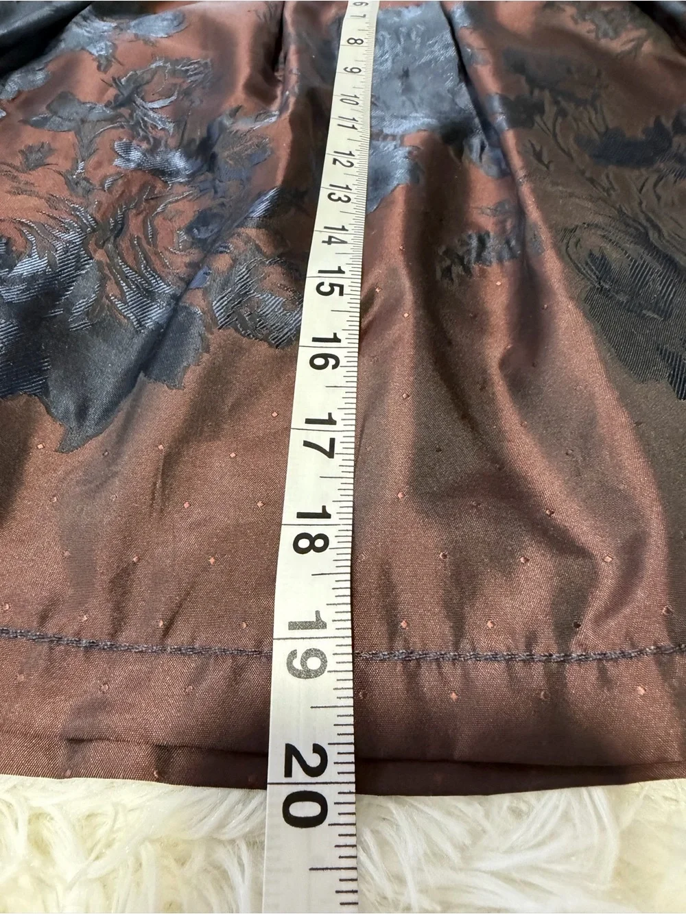 Max Studio Jacquard Floral Skirt Brown Size Small Metallic VTG boho Flared - Picture 5 of 7